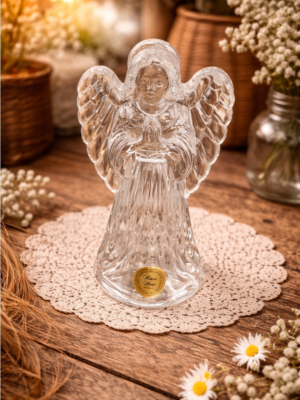 Princess House Lead Crystal Praying Angel‎ Figurine